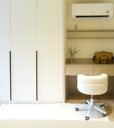 ศรีธนาคอนโด 2 ห้องใหม่สไตล์ Modern Cozy วิวภูเขาสวย เฟอร์ฯบิวท์อินทั้งห้อง แถมเครื่องใช้ไฟฟ้าครบ