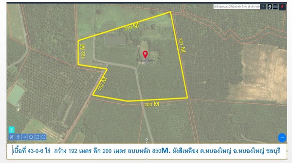 ราคาถูก ที่ดินทำฟาร์ม ทำโกดัง เนื้อที่ 43-0-6 ไร่ ไร่ละ 7.5 แสน  ต.หนองใหญ่ อ.หนองใหญ่ จ.ชลบุรีรหัส 681344เนื้อที่  43-0-6  ไร่  ขายไร่ละ 7.5 แสนรวมเป็นเงิน  32.25 ล้านบาทค่าโอนค่าภาษีผู้ขายออก รายละเอียด - เนื้อที่  43-0-6  ไร่- หน้ากว้าง 192 เมตร- ลึก 319 เมตร- ถนนกว้าง 6 เมตร- ผังเหลือง - ลักษณะปลูกผัก- ถนน344 ระยะ 3.5 กม.- รพ.หนองใหญ่ 2.8 กม.- ขนส่งหนองใหญ่ 5.6 กม.- ท่าเรือแหลมฉบัง 64.9 กม.- ท่าเรือมาบตาพุด 70.6 กม. - สนา
