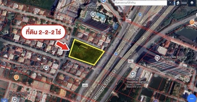 English version below.  ขายที่ดิน ใกล้ Mega Bangna 2-2-53 ไร่ ติดถนนใหญ่ ทำเลทอง เดินทางสะดวก  ที่ตั้ง ถนนบางนา-ตราด ตำบ