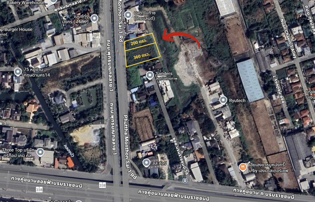 ที่ดินติดถนน ทำเลดี เหมาะสร้างบ้าน อาคาร สำนักงาน ติดถนนพุทธมณฑล สาย 1 และ 150 เมตร จากถนนบรมราชชนนี