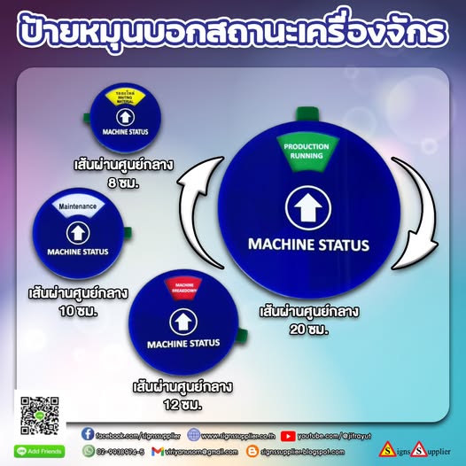 ป้ายหมุนบอกสถานะเครื่องจักร