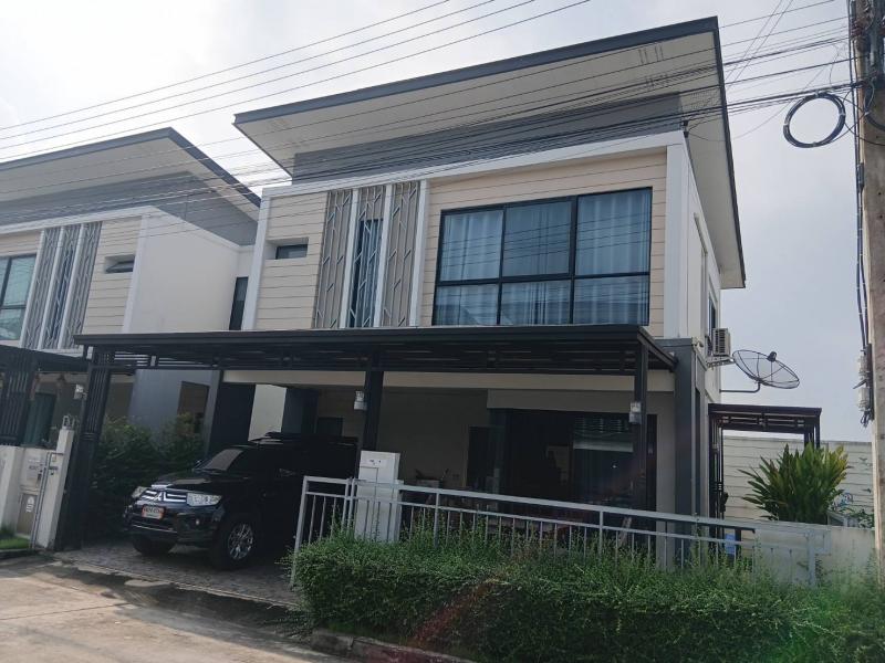 ขายบ้านแฝด (หลังเดี่ยว) 2 ชั้น สไตล์อบอุ่น พร้อมอยู่ โครงการหมู่บ้านอีโคเฮาส์ วงแหวนลำลูกกา จ.ปทุมธานี