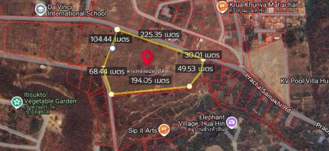 ขายที่ดิน 16 ไร่ 1 งาน 16.9 ตารางวา ทีวิวภูเขา ถนนประชาสามัคคี ตำบลหัวหิน อำเภอหัวหิน จังหวัดประจวบคีรีขันธ์  