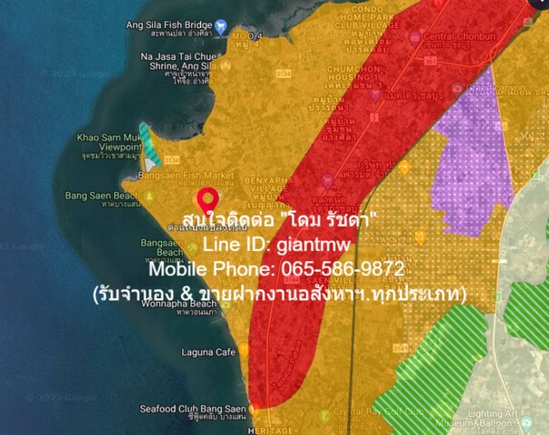 DSL-372สนใจติดต่อ: โดม รัชดา (Exclusive Contract)โทร: 065-586-9872ไลน์ไอดี: giantmw หรือ @yem0202nFacebook: https://bit.ly/3vdegO8Fanpage: https://bit.ly/488TrlD.ขายที่ดินเปล่าติดถนนบางแสน สาย 3 1-3-82 ไร่ (782 ตร.ว.) ห่างจากถนนข้าวหลาม 400 เมตร, ราคา 39.1 ล้านบาท.รายละเอียดทรัพย์: ที่ดินเปล่าติดถนนบางแสน สาย3 ขนาด 1-3-82 ไร่ (782 ตร.ว.) เหมาะสำหรับใช้ทำเป็น Apartment & Condominium (อยู่ใกล้ชุมชน) 1. ขนาดที่ดิน หน้ากว้าง 66.5 ม. (ติดถนนคอนกรีตกว้าง > 6 ม.) และมีความลึก 43 ม. (โดยประมาณ) 2. ผ