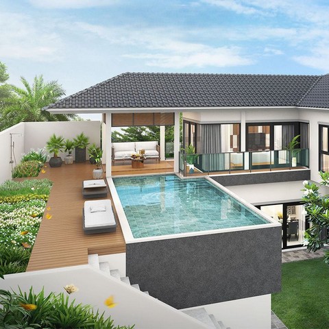 บ้านเดี่ยวหลังใหญ่ ดีไซน์หรูหรา มีทั้งหมด 6 แบบ โซนสันกำแพง 