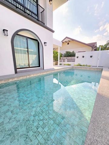 Pool villa 12.9 ล้าน 84 ตรว. กุลพันธ์วิลล์9 หางดง พร้อมเฟอร์นิเจอร์ ขายพร้อมผู้เช่า68,000 บาท/เดือน (สัญญาหมด มี.ค. 70) ทำเลดี ทำ airbnb ได้