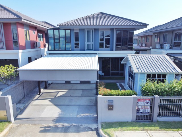 บ้านเดี่ยว สราญสิริ ชัยพฤกษ์ แจ้งวัฒนะ 56 ตร.ว. ต่อเติมครบพร้อมอยู่ ต้นโครงการ  ใกล้โรงเรียนนานาชาติสิงคโปร์นนทบุรี SISB