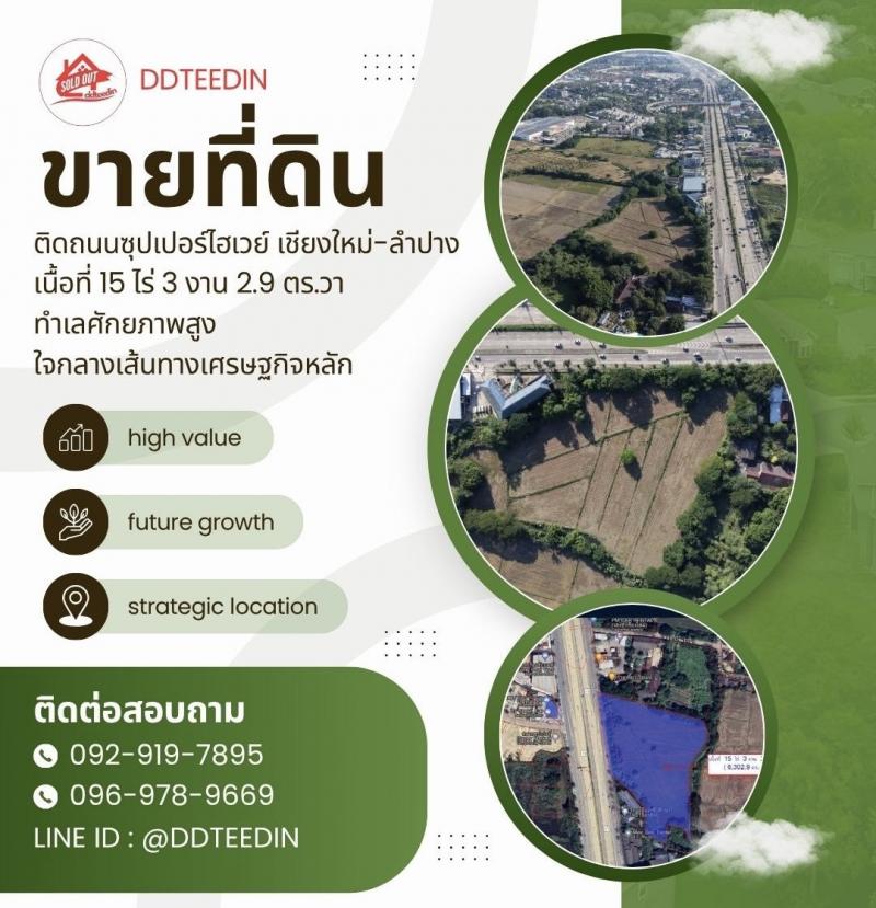 ที่ดินระดับพรีเมียม ทำเลทอง เชียงใหม่-ลำปาง โอกาสลงทุนที่ไม่ควรพลาด (รับผู้ร่วมงาน)