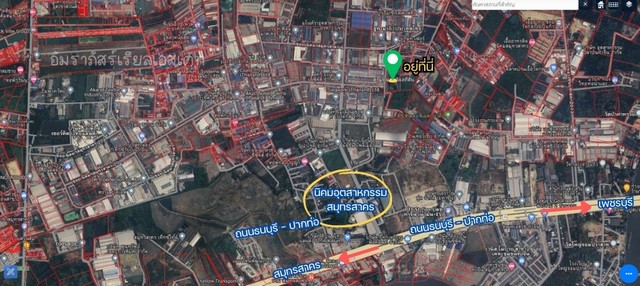 ขายที่ดินเปล่าติดนิคมอุตสาหกรรมสมุทรสาครผังเมืองสีชมพู ต.ท่าทราย อ.เมือง จ.สมุทรสาคร