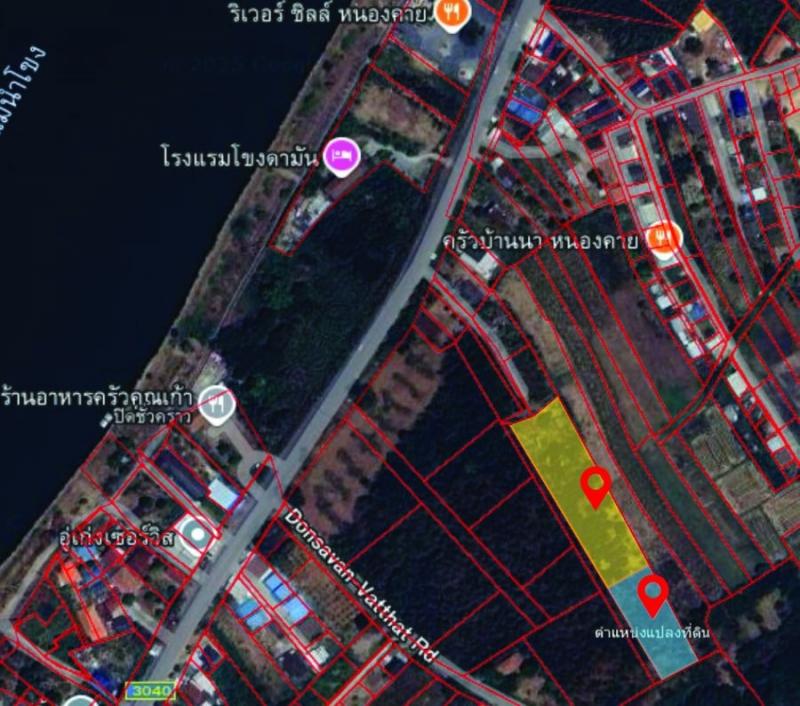 ขายที่ดิน ใกล้ริมโขง เจ้าของขายเอง พร้อมสิ่งปลูกสร้าง หนองคายที่ตั้ง : ตำบลในเมือง อำเภอเมืองหนองคาย จังหวัดหนองคายขนาดพื้นที่ : พื้นที่ 4 ไร่ 364 ตร.วารายละเอียดที่ดิน มี 2 แปลงแปลงที่ 1 = 3 ไร่ 1 งาน 37 ตารางวาที่ดินเป็นสวนลำใย พร้อมบ้าน 3 หลังแปลงที่ 2 = 1 ไร่ 2 งาน 27 ตารางวาติดถนนติดแม่น้ำเจ้าของขายเองที่ดินพร้อมสิ่งปลูกสร้างมีน้ำประปามีไฟฟ้าใกล้แหล่งชุมชนสถานที่ใ�