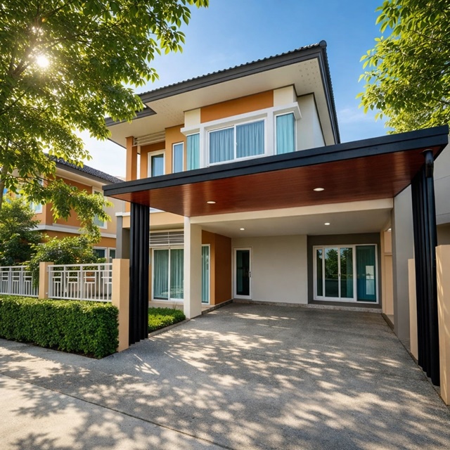 หทัยราษฎร์39 ให้เช่าบ้านเดี่ยว 2ชั้นถูกที่สุดใน หมู่บ้านซาฟารี  ปัญญาเฟอร์ครบ มีเตียงนอนครบทุกห้อง