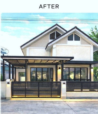 ขายบ้านหนองตำลึงอมตะนครชลบุรีบ้านแฝดชั้นเดียวรีโนเวทพร้อมอยู่ ม.อยู่สบายริมน้ำ (ฝั่งนิคมอมตะนคร) พื้นที่  36 ตรว 3 นอน 2 ห้องน้ำ