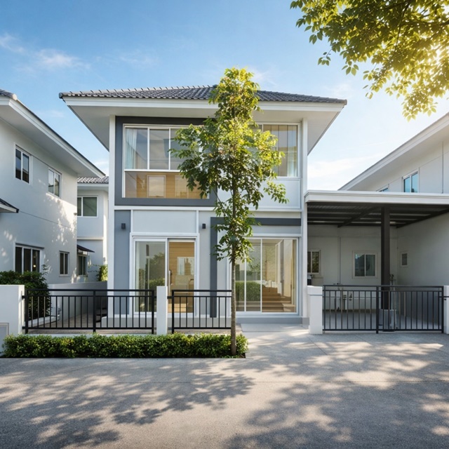 เช่าบ้าน2 ชั้น บ้านสวย 35ตร.วา. เทพารักษ์-ตำหรุ ถูกที่สุด ลลิล ตลาดบางพลีใหญ่ 2.4 กม. 141ตร.ม. 3นอน 2น้ำ