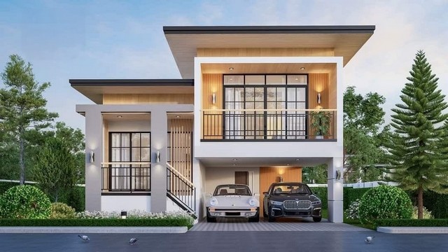 ขายบ้านเดี่ยวหนองตำลึงชลบุรี บ้านโมเดิร์นโฮม หนองตำลึง ซ.4 บ้านเดี่ยวชั้นครึ่ง สไตล์โมเดิร์นมินิมอล 3 ห้องนอน 2 ห้องน้ำ 