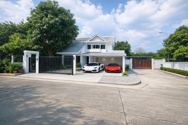 ใกล้ MRT สัมมากร  1กม.ให้เช่าบ้านเดี่ยว 2 ชั้น หัวมุม 3-4นอน 3น้ำ รายล้อมโรงพยาบาลเกษมราษฏร์ ทะเลสาบ 65ตร.วา 265 ตร.ม.