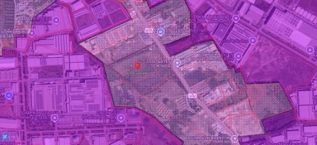 ขายที่ดิน 46 ไร่ ผังสีสีม่วงจุดขาว ถนนเส้น 3127  สวยติดถนน  ติด Amata City ชลบุรี