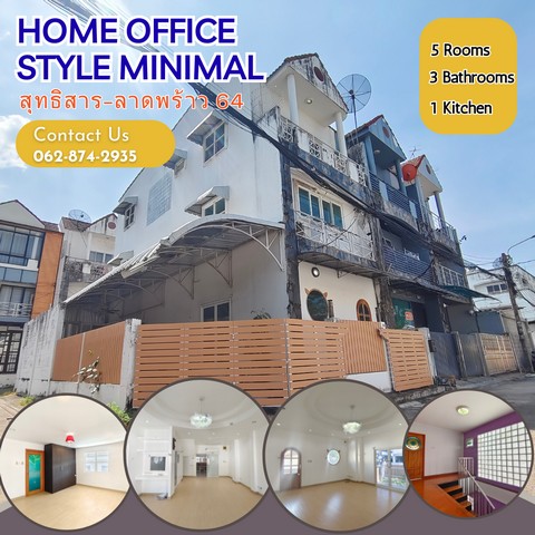 โฮมออฟฟิตสุทธิสารทำเลยอดนิยม แปลงมุม ใกล้สถานฑูตตุรกี ทะลุสุทธิสาร เหม่งจ่าย รัชดา ห้วยขวาง ลาดพร้าว 64 โฮมออฟฟิต 3 ชั้น เนื้อที่ 30 ตร.วา พื้นที่ใช้สอย 200 ตร.ม.จอดรถ 4 คัน+ชั้นล่าง ห้องโถงใหญ่ ตกแต่งใหม่  ,1 ห้องน้ำ และโซนครัวพร้อมเคาวเตอร์  เชื่อมต่อพื้นที่ด้านข้าง และหลังบ้าน+ ชั้น 2 แบ่งเป็น2 ห้อง 1 ห้องน้ำ ตกแต่งใหม่ + ชั้น 3 แบ่งเป็น 2 ห้อง 1 ห้องน้ำ ใกล้ MRT สุทธิสาร: เดิ�