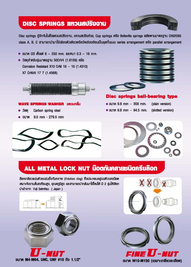 แหวนจานกันคลาย, แหวนจานโค้งมีฟัน, Ribbed lock washer, Serrated Washers, locking disc spring, แหวนฟันเฟืองกันคลาย
