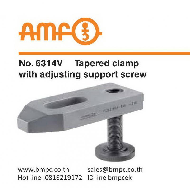 Tapered Clamp  With adjusting support screw  &nbsp;  For T-slot bolt size M12, M16, M20,M24  &nbsp;  Brand : Amf  Made in Germany  Material :steel  &nbsp;  ฝ่ายขายติดต่อ&nbsp; เอก&nbsp; 0818219172 , อรุณลักษณ์ &nbsp;0819126715, สุพัฒตรา&nbsp; &nbsp;0818353359&nbsp;   &nbsp;&nbsp;&nbsp;&nbsp;&nbsp; สำนักงานโทร &nbsp;027489730-1,&nbsp; 027489800, 027489819&nbsp;&nbsp;&nbsp; Fax 027489852   &nbsp;&nbsp;&nbsp;&nbsp;&nbsp;&nbsp; ID Line : bmpcek&nbsp;   &nbsp;&nbsp;&nbsp;&nbsp;&nbsp;&nbsp; www.bmpc.co.th,&nbsp; sales@bmpc.co.th  