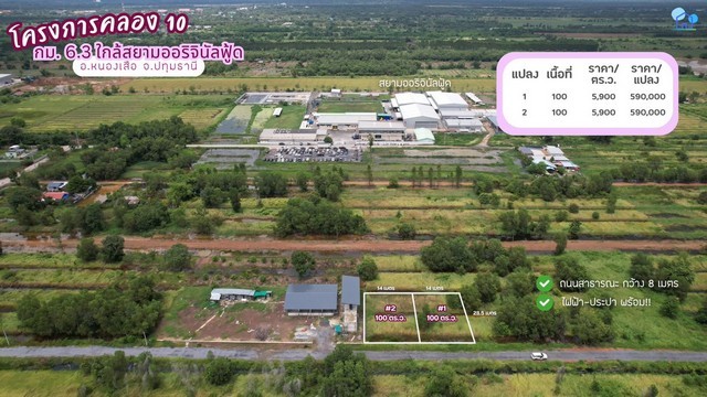 ขายที่ดินคลอง 10 อำเภอหนองเสือ จังหวัดปทุมธานี แปลง 1 ทำเลชุมชนที่กำลังพัฒนา เหมาะสำหรับสร้างบ้านอยู่อาศัย บ้านสวน หรือซื้อเก็บเป็นทรัพย์สินระยะยาวแปลงขนาด 100 ตารางวา ราคาเข้าถึงง่าย อยู่ในบรรยากาศร่มรื่น มีถนนคอนกรีตเข้าออกสะดวก และมีเพื่อนบ้านเริ่มปลูกสร้างอาคาร สะท้อนศักยภาพของพื้นที่ในอนาคตรายละเอียดที่ดิน- แปลง 1- เนื้อที่ 100 ตารางวา- ราคาตารางวาล�