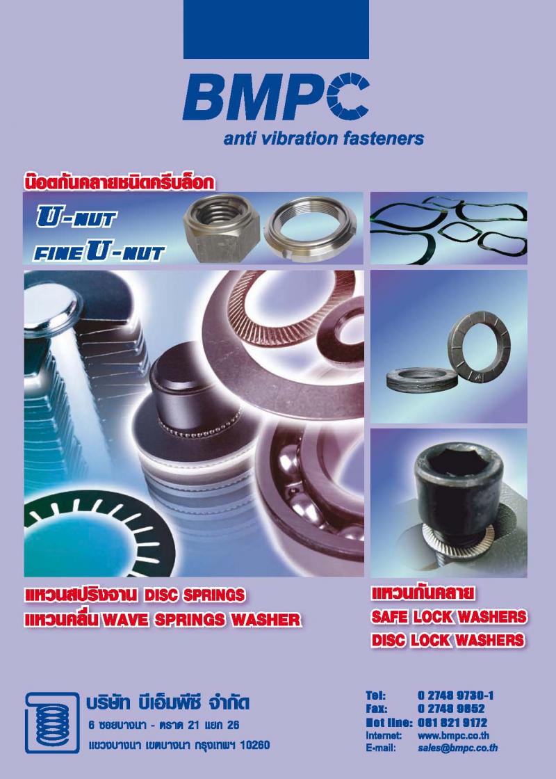 Tab washer, Tab washer with long tab, Tab washer with long tab and wing, Disc sping