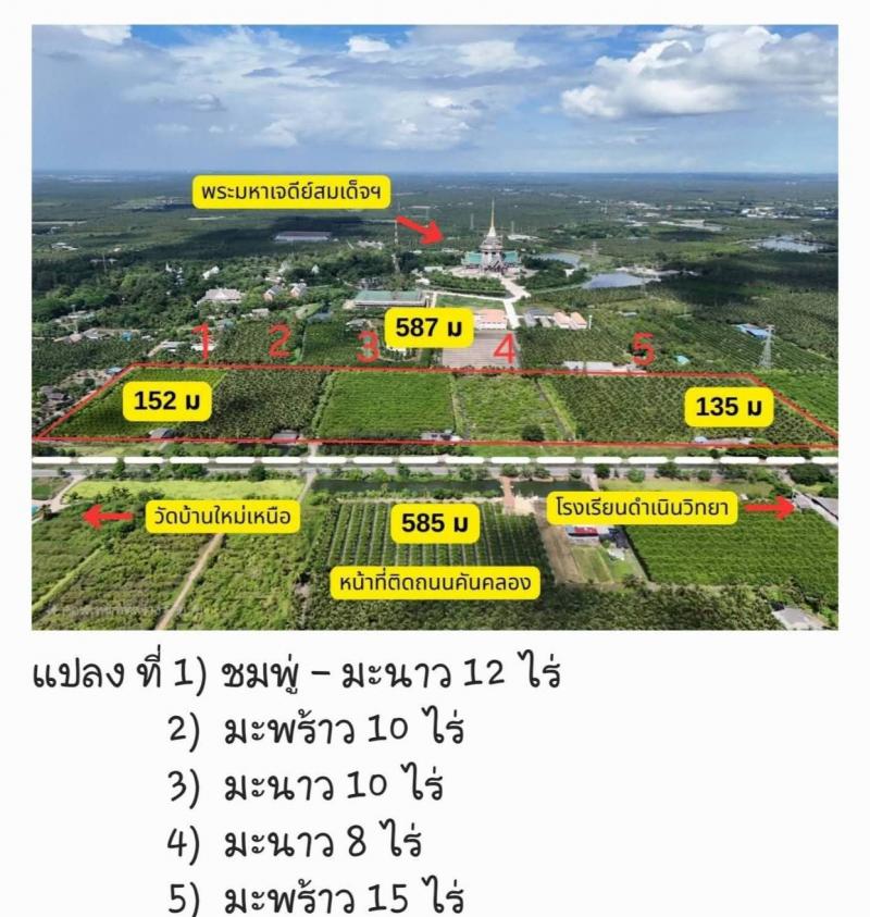 ขายที่ดินสวน  ติดหลังวัดหลวงพ่อสด ด้านหน้าติดถนนคลองชลประทาน อำเภอดำเนินสะดวก จังหวัดราชบุรีที่ตั้ง : ตำบลแพงพวย อำเภอดำเนินสะดวก จังหวัดราชบุรี  70130พิกัด : https://maps.app.goo.gl/hZgJh7xwoTbDWYzp9?g_st=alขนาดเนื้อที่ : 56 ไร่เศษรายละเอียดที่ดิน ด้านหลังติดวัดหลวงพ่อสด ทำเลดี เหมาะทำสวน โรงงานขนาดเล็ก รีสอร์ท หรือซื้อเก็บลงทุนเดินทางสะดวก บรรยากาศดี น้ำไฟเข้าถึงจุดเด่นพิเศษที่ดินรูป�