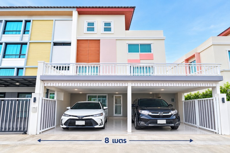นาคนิวาส 14–22 ให้เช่าทาวน์โฮม 4 ชั้น 2 คูหา 4 ห้องนอน 3 ห้องน้ำ ใกล้เซ็นทรัลอีสต์วิลล์ 400ม.  28ตร.ว.  450ตร.ม. ถนนประดิษฐ์มนูธรรม ทำเลลาดพร้าว 71 นาคนิวาส เหมาะอยู่อาศัยและโฮมออฟฟิศ พร้อมที่จอดรถส่วนตัว บริการทำความสะอาดเดือนละ 1 ครั้ง ค่าเช่า 27,999 บาทต่อเดือนNakNiwat 14–22 4-Storey Townhome for Rent 2Units 4Beds 3Baths Near Central EastVille 400m 28Sq.wah 450Sq.m. Pradit Manutham Rd Ladprao71 Ideal for Residential Use or Home Office Private Parking Monthly Cleaning Service Included 27,999 THB per Monthถนนลาดพร้าว 71 ซอยนาคนิวาส 14�